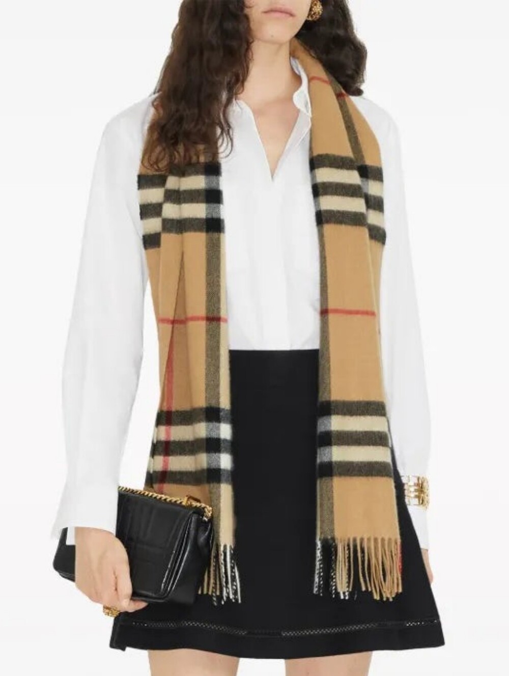 🔥NWT‼️ BURBERRY ✨ 100% Cashmere Classic Camel Check Scarf Shawl Wrap - Unisex